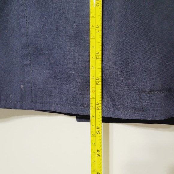 Weatherman Vintage Navy Blue Cotton Blend Full Length Trench Coat Jacket Lined - Picture 7 of 14